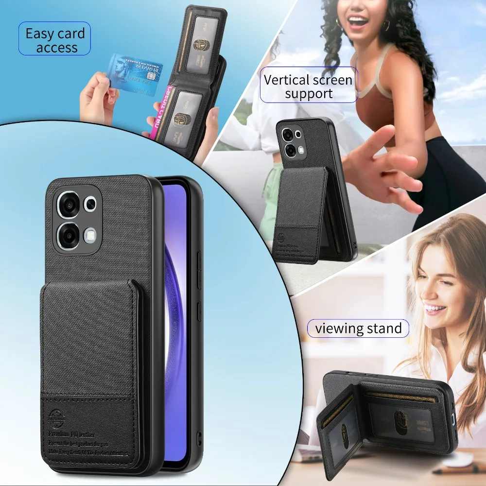 For OPPO A6 Pro 4G 5G Leather Case Matte Wallet Card Holder Back Panel OPPO A6X A6T A6S A6C A5 Pro A3X A 6 5 Magnetic Cover Capa
