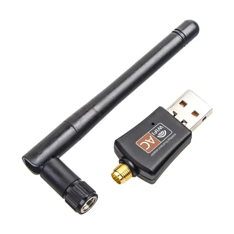 Двухдиапазонный USB-адаптер Wi-Fi 600 Мбит/с AC600 2,4 ГГц 5 ГГц Wi-Fi с антенной ПК Мини-компьютер Приемник сетевой карты 802.11b/n/g/ac