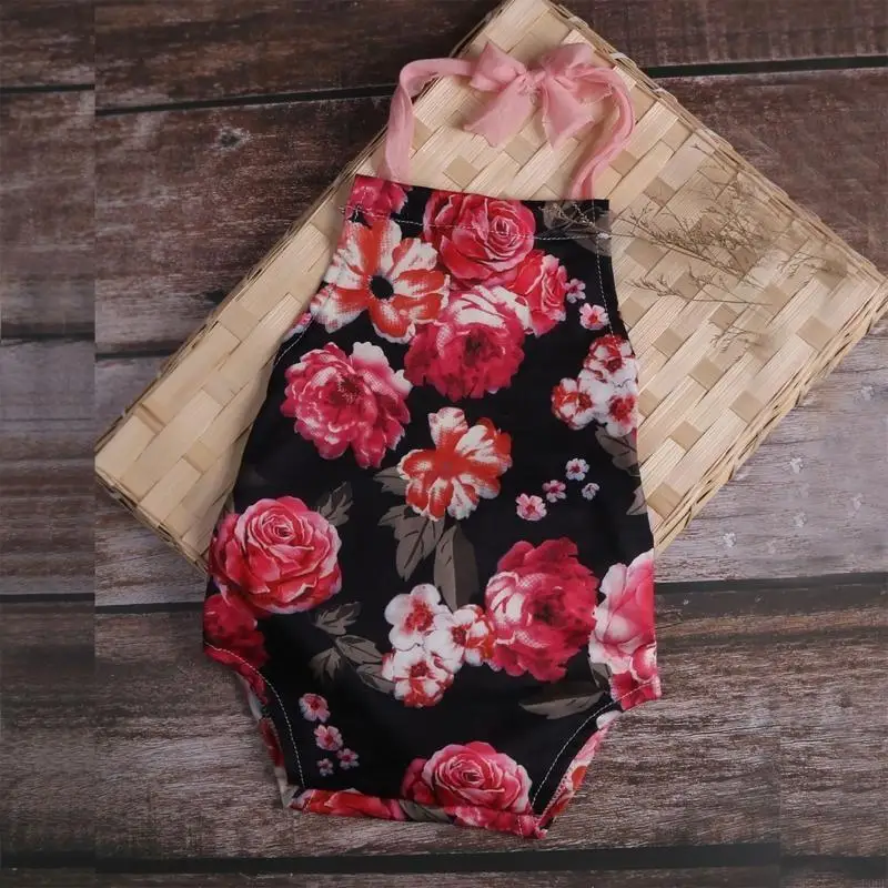 

E06F Baby Photography Props Printed Romper Clothes Outfits Bodysuit Jumpsuit Pajama Costume for Infant Boys Girls