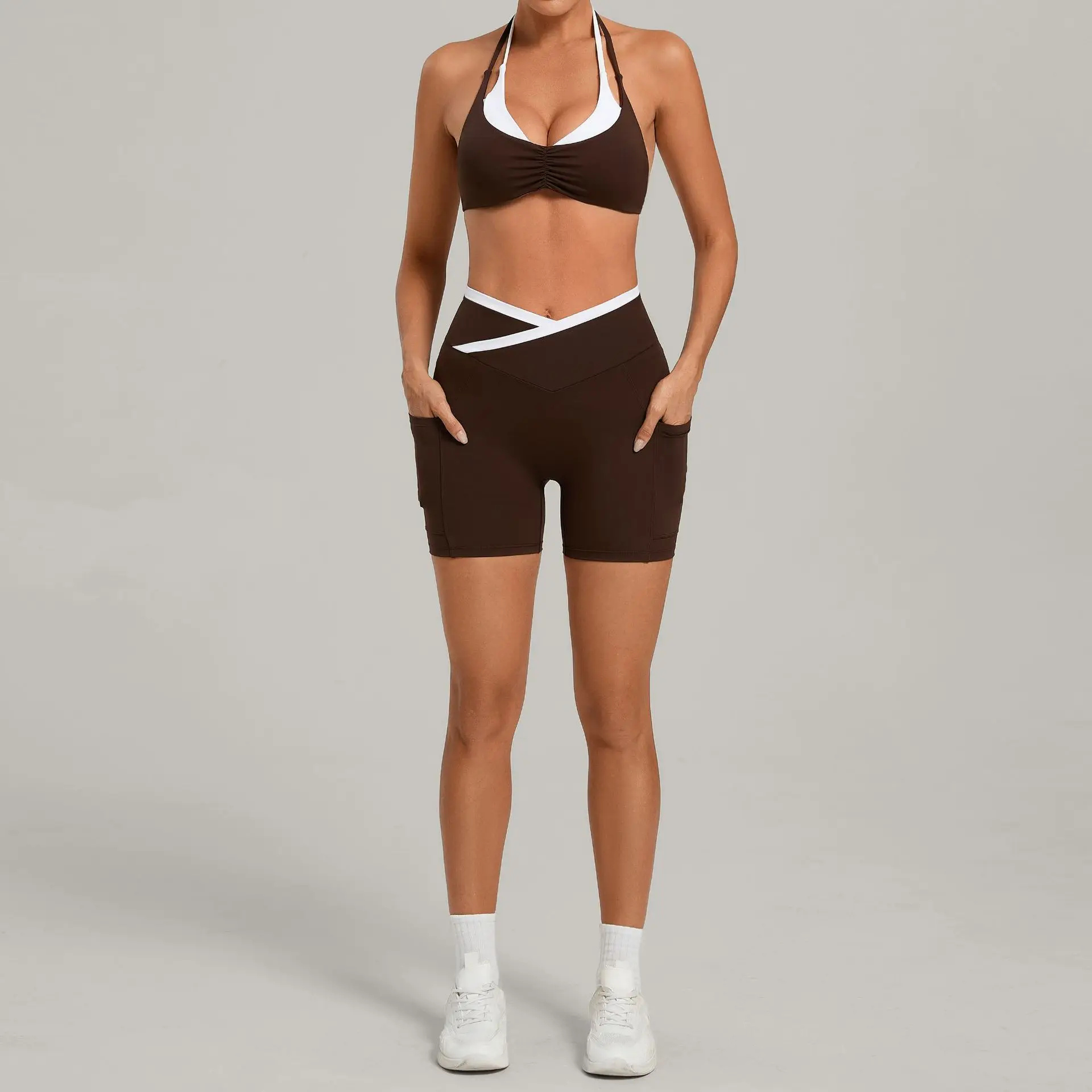 2 Pieces Yoga Set Women's Tracksuit Fitness Outfits Sexy Sport Bra High Waist Sports Shorts Gym Clothes Workout Suit Sporstwear