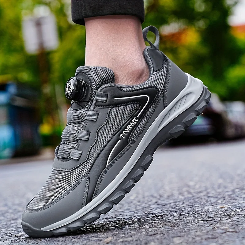Male Sneakers Stylish Rotating Buckle Hiking Shoes Outdoor Breathable Comfortable Non-slip Sporty Shoes Plus Size 48 Men Shoes