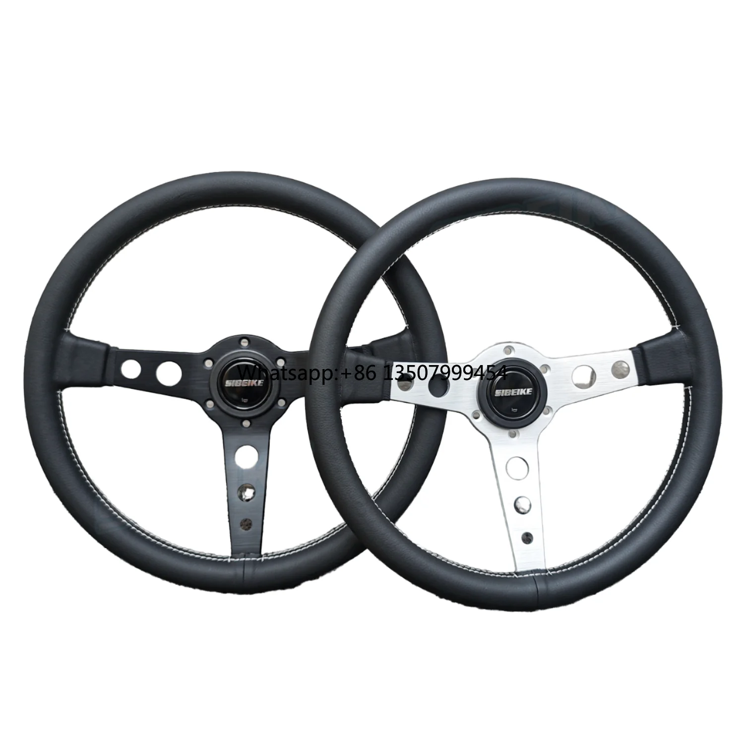 

14Inch Prototipo Leather 3-Spoke Steering Wheel JDM Classic Racing Sports