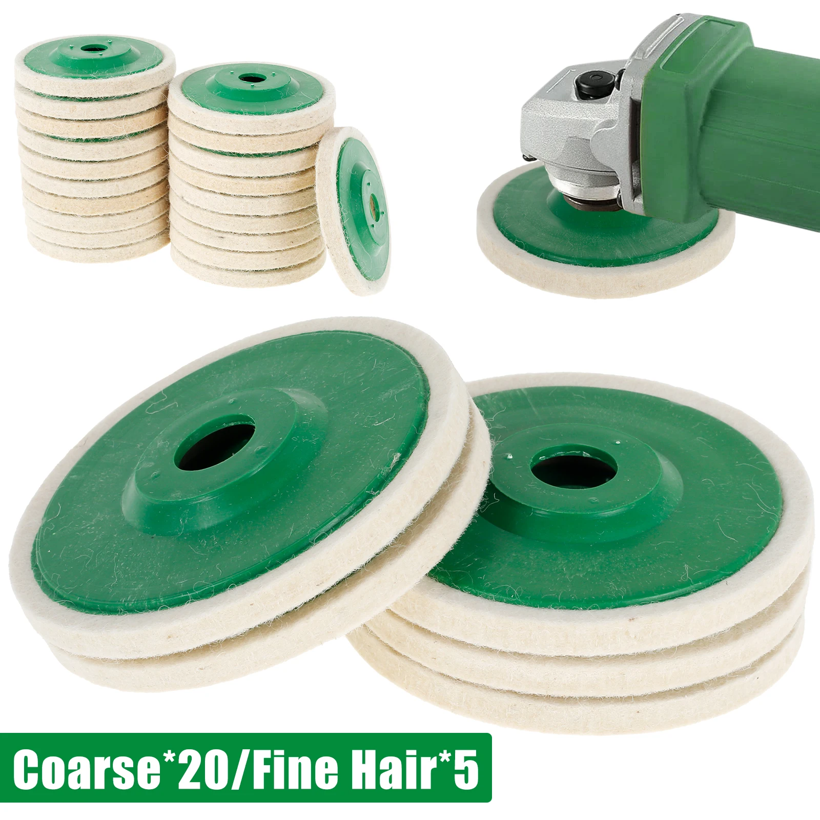 

5/20Pcs Wool Polishing Pads 4/5inches Angle Grinder Wheels Wear-Resistant Wool Buffing Polishing Disc Durable Wool Grinding Disc