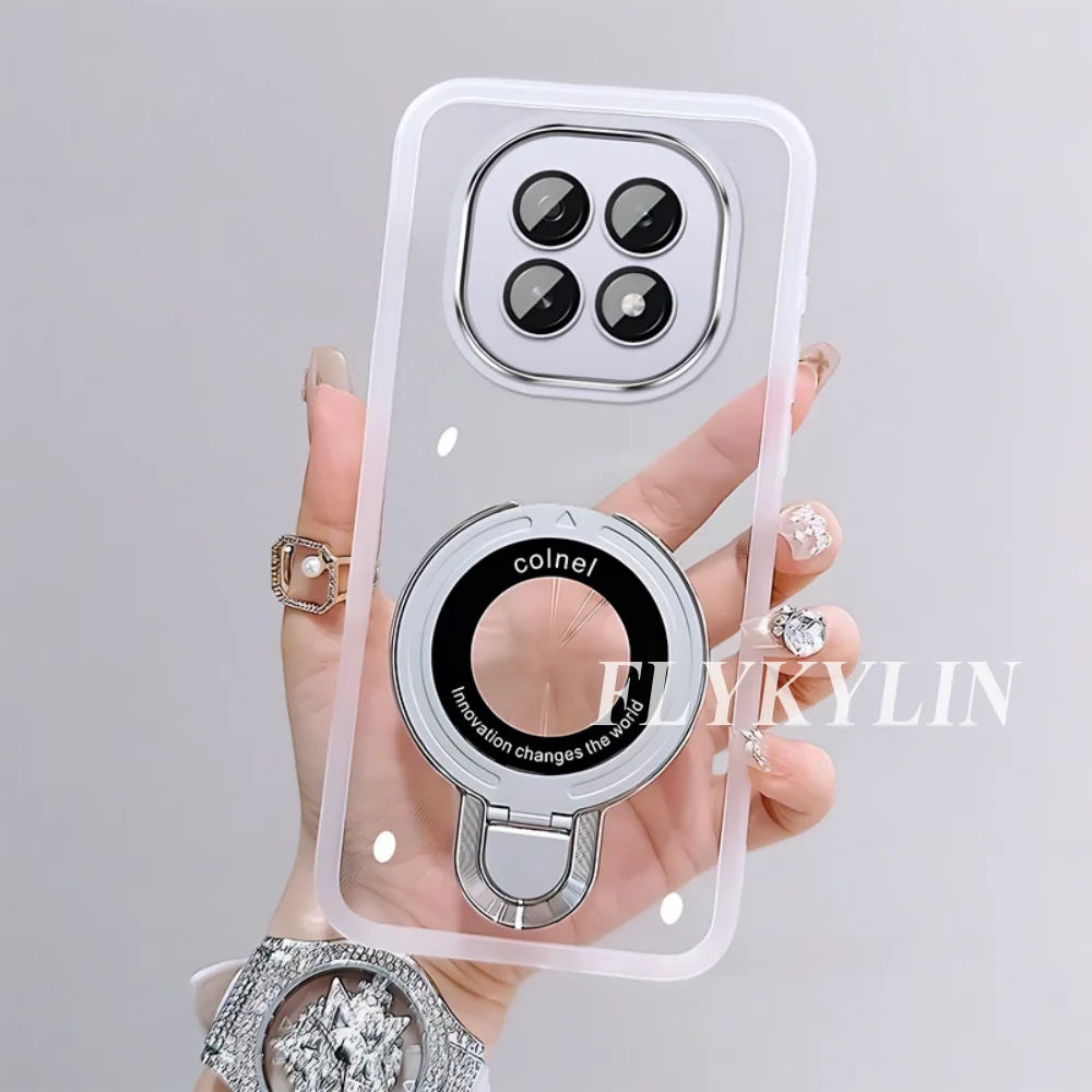 Phone Case For OPPO Reno 14F 14 Pro 12F 13F A17 A5 A9 A54S A53S Thin Bracket Can Magnetically Attract transparent Soft Shell