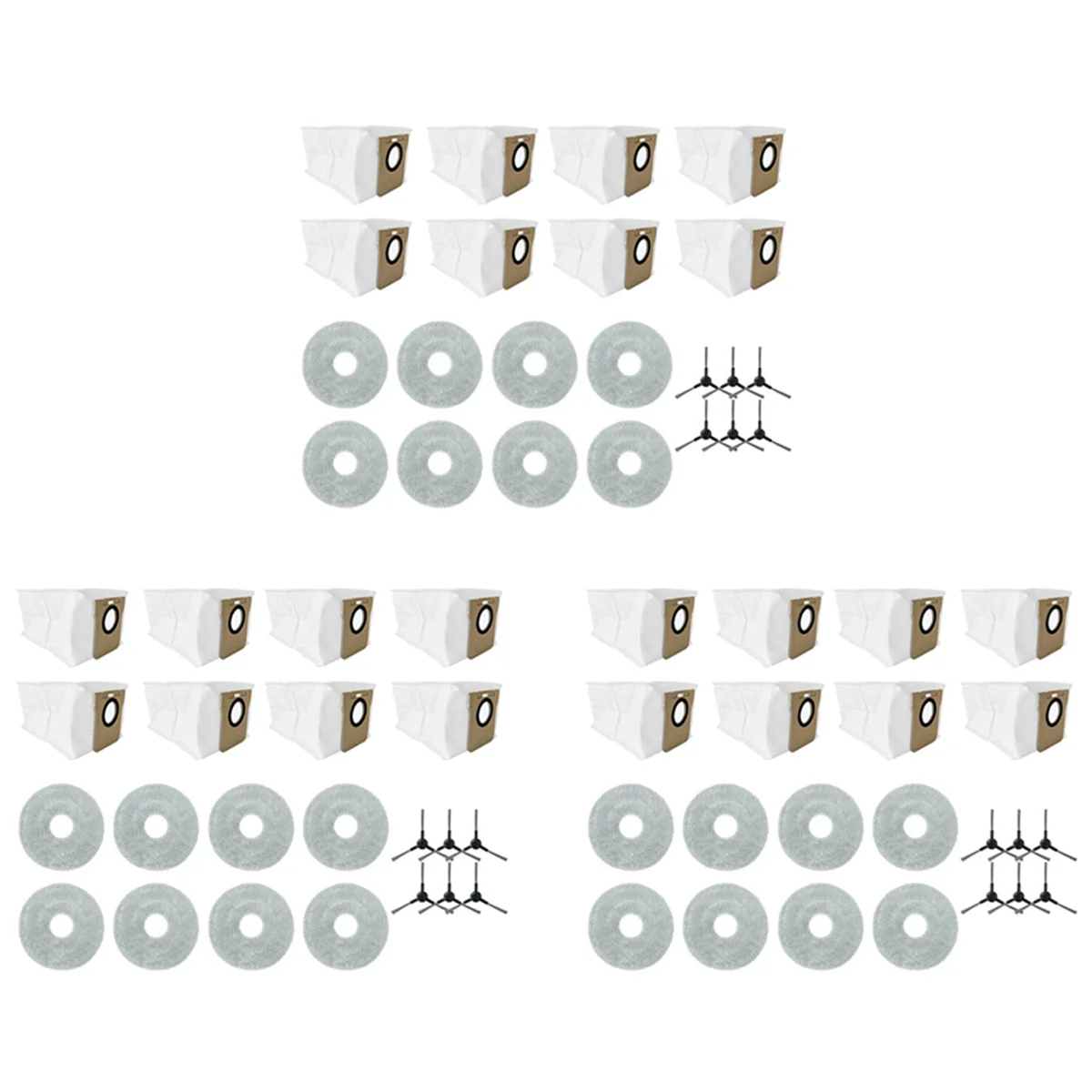 ABRS-3 Set Replacement Accessory Kit For JONR P20 PRO Robot Vacuum Cleaner Dust Bags Side Brushes Mop Cloth Parts