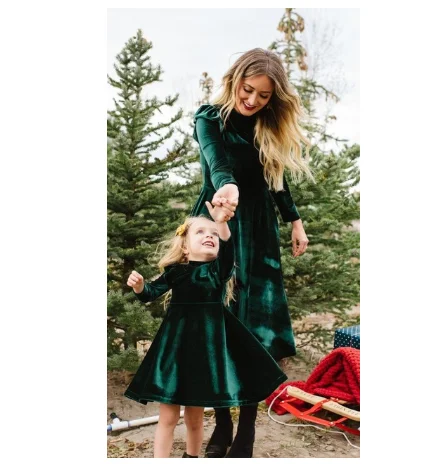 autumn mother daughter dress full sleeve mommy and me dresses clothes family matching outfits look mom mum and baby girl dress