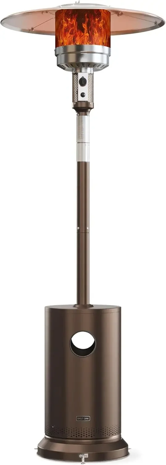 

Double-Layer Stainless Steel Burner and Wheels, Outdoor Patio Heater for Home and Commercial, Bronze, 31.9" x 31.9" x 86.6"