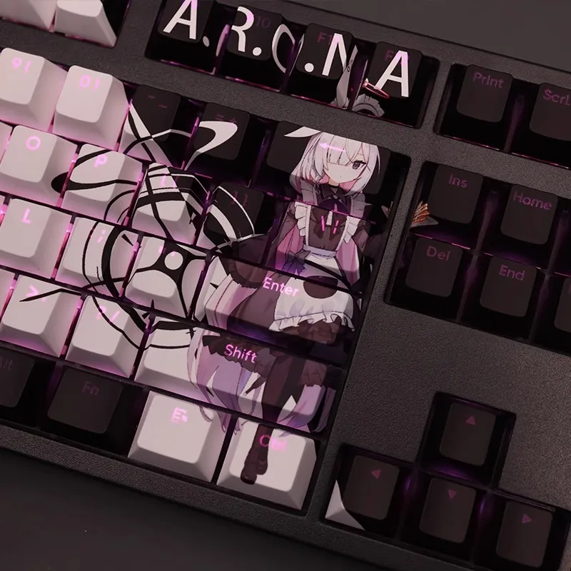 108 Keys/set Alona Prana Keycap PBT Dye Subbed Backlit Keycaps Anime Key Caps For ANSI 61 87 104 108 Keyboard