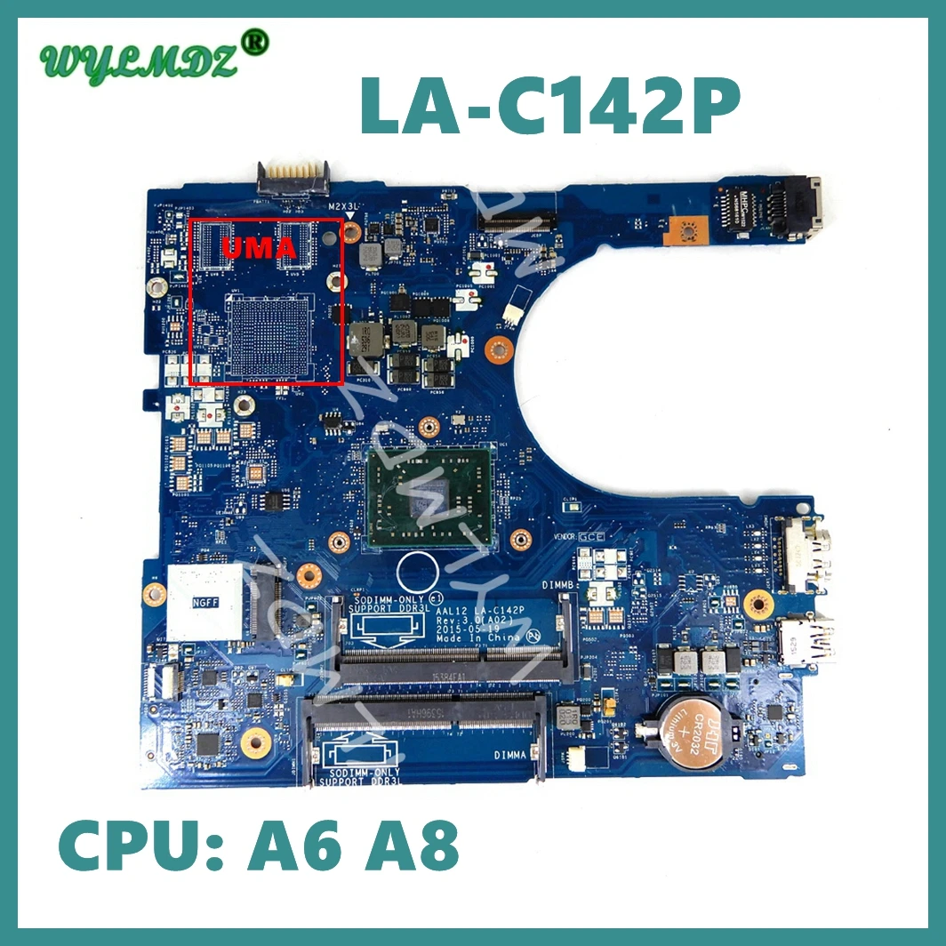 

LA-C142P with A4 A6 A8 CPU UMA or DIS Notebook Mainboard For Dell Inspiron 5455 5555 5755 Laptop Motherboard 100% Tested OK