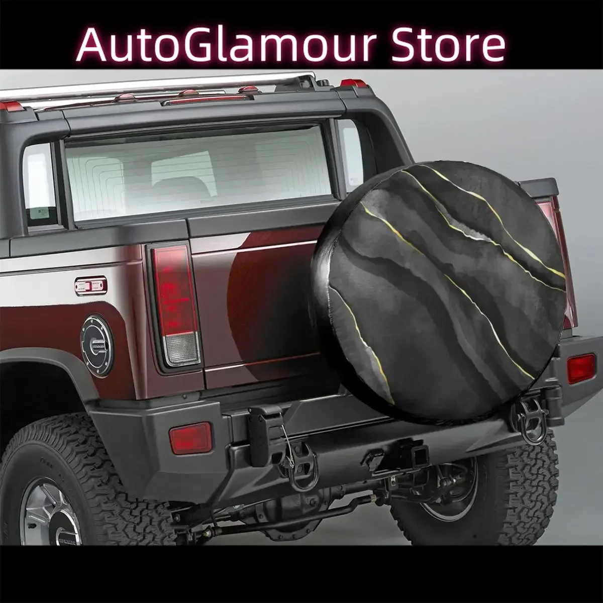 Dar Grey And Black Marble Gemstone Spare Wheel Tire Cover Case for Teal Texture Vehicle Accessories 14