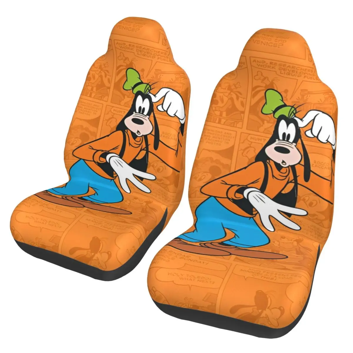 

Goofy Cartoon Dog Automotive Seat Covers for Cars Trucks and SUVs Car Seat Covers Universal Fit for Front Seats Set of 2