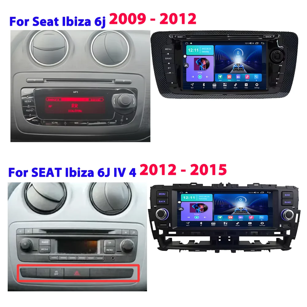 2K Incell Screen Android 16 Multimedia For Seat Ibiza 6j 2009 - 2015 GPS Navigation Stereo Head Unit High-performance CPU WiFi