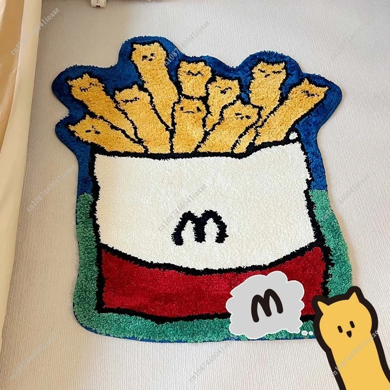 Imitation Cashmere Carpet Cute Oddly Shaped Food Cartoon Rug Living Room Bedroom Decorative Bedside Mat Rug Home Decortion
