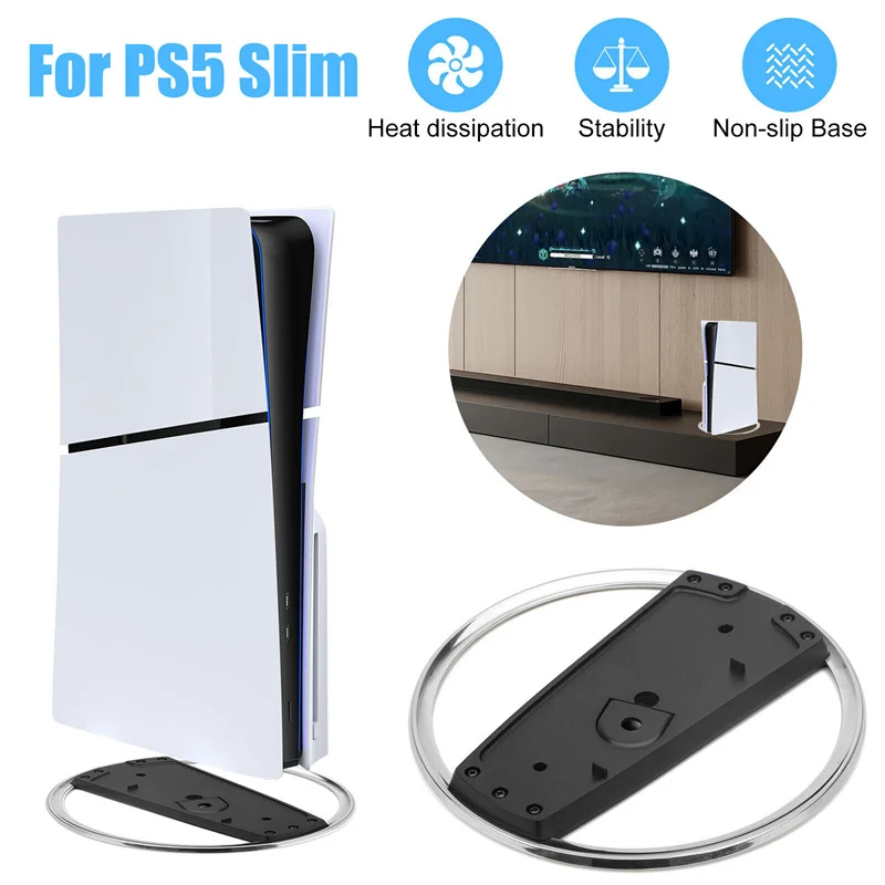 Game Console Base Bracket For Ps5 Slim Vertical Anti-Slip Stand For Playstation 5 Slim Disc Digital Edition Accessory