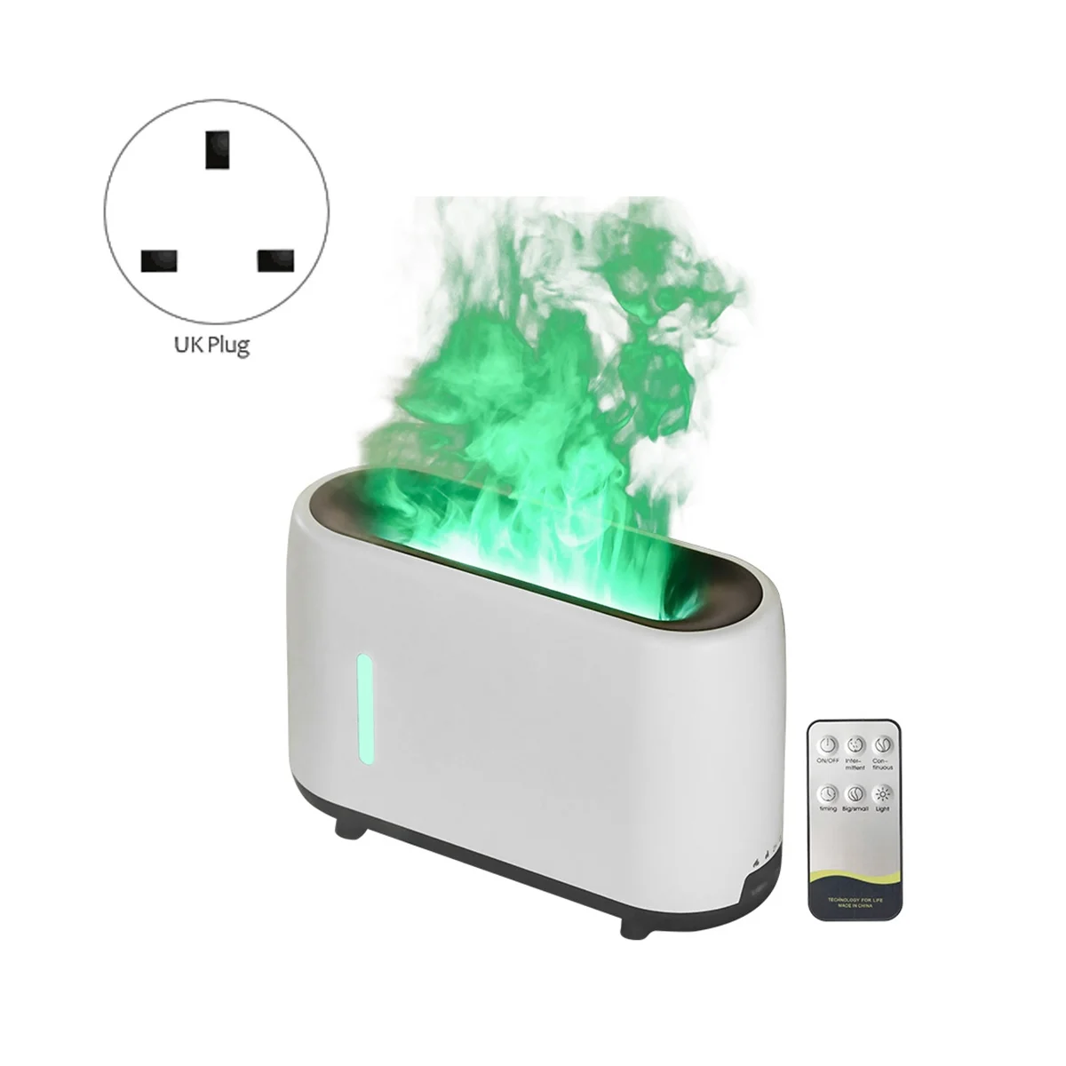 Home Office Flame Diffuser Air Humidifier Desktop Aromatherapy Diffuser Ultra-Quiet Aromatherapy Air Diffuser(UK Plug)