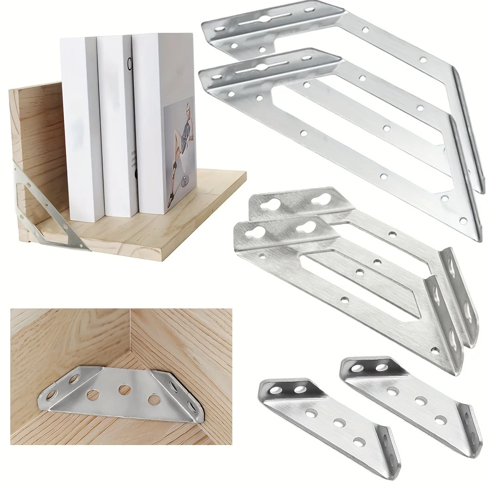 Stainless steel heavy duty Angle iron bracket rust and stain resistant for furniture decoration and shelf triangular support