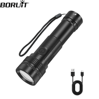 BORUIT ST12 Long Throw Super Bright LED Flashlight Type-c Rechargeable Zoomable Spotlight Torch Waterproof Camping Lantern