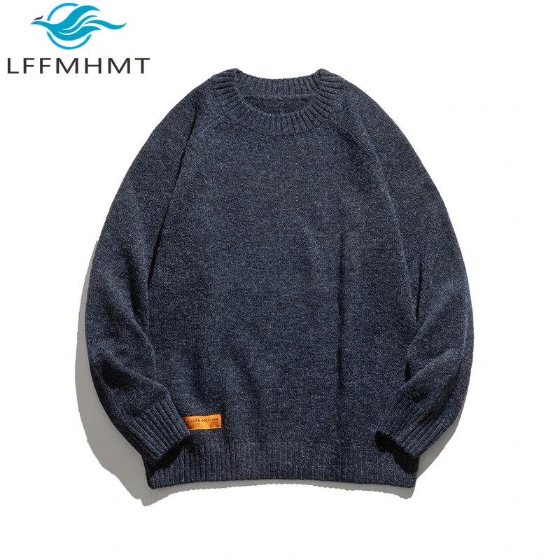 

America Style Vintage Men's Sweater for Winter Fall Good Quality Thicken Warm Simple Basic Long Sleeve Pulover Knitwear Top Male