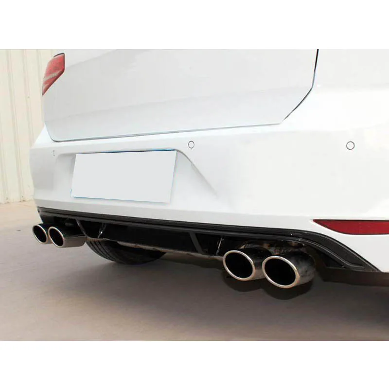 PP Rear Bumper Diffuser Lip Spoiler With Exhaust For Volkswagen Golf 7 R R Line 2014-2017 Non Standard Car Rear Diffuser