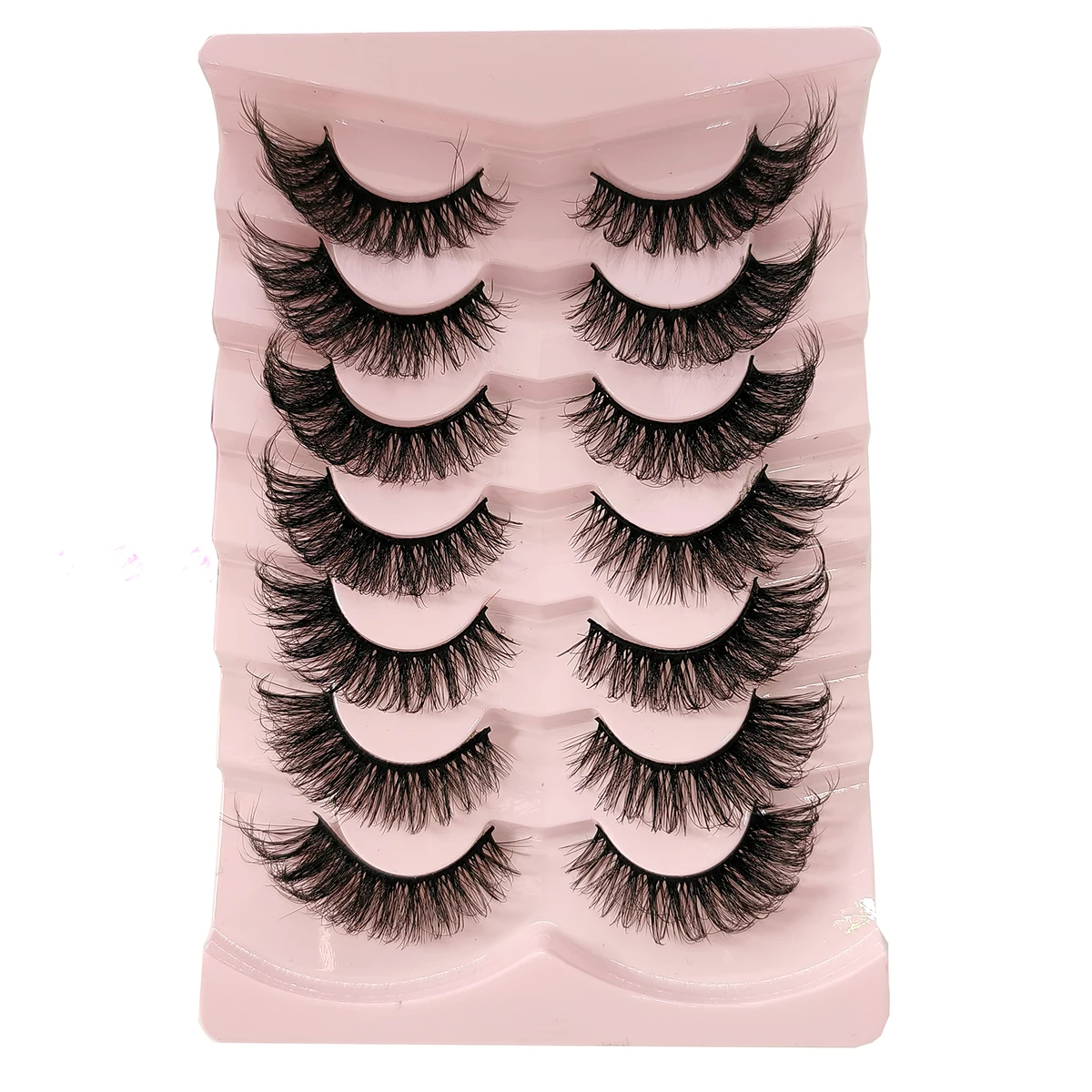 7 paia di ciglia finte Cat Eye 3D alato Fluffy Fox Cross Curling Lash Volume drammatico Extension ciglia spesse lunghe