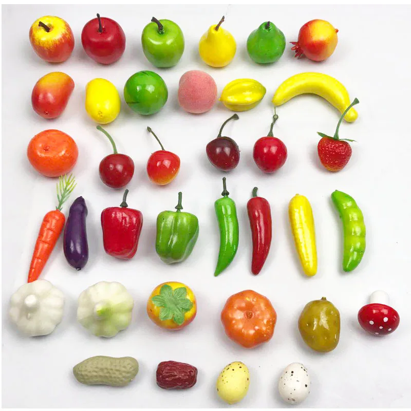 

20pcs Simulation Foam Small Fruit Mini Fake Fruit and Vegetables Model Fruit Store Window Display Props Children's Teching Props