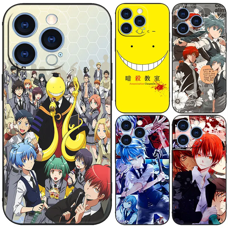 Assassination Classroom Black Phone Case For Apple iPhone 15 14 13 12 Mini 11 Pro MAX XR X XS 7 8 Plus SE 2020 2022 Cover