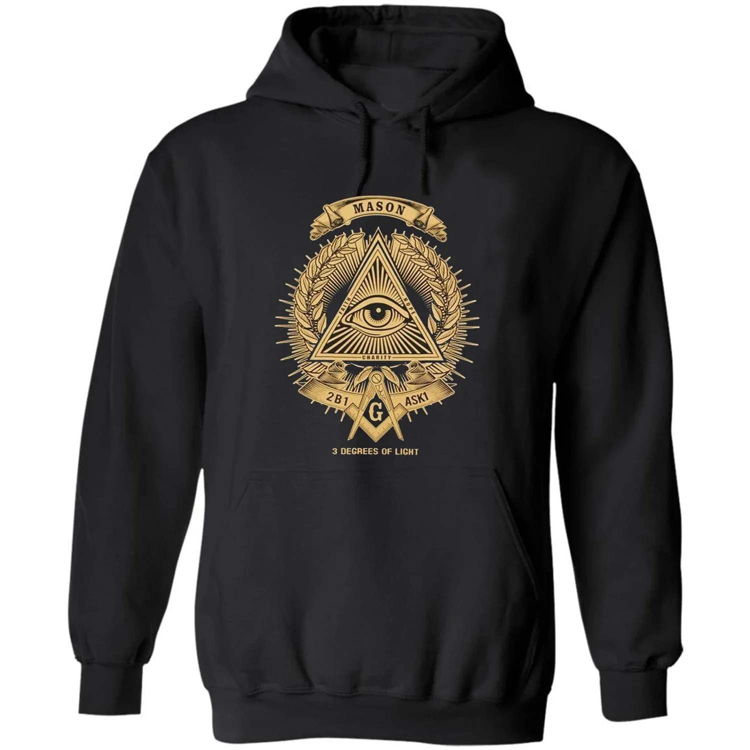 Freemason Prince Hall Mason Illuminati All-seeing Eye Masonic Pullover Hoodie 100% Cotton Comfortable Casual Mens Sweatshirts