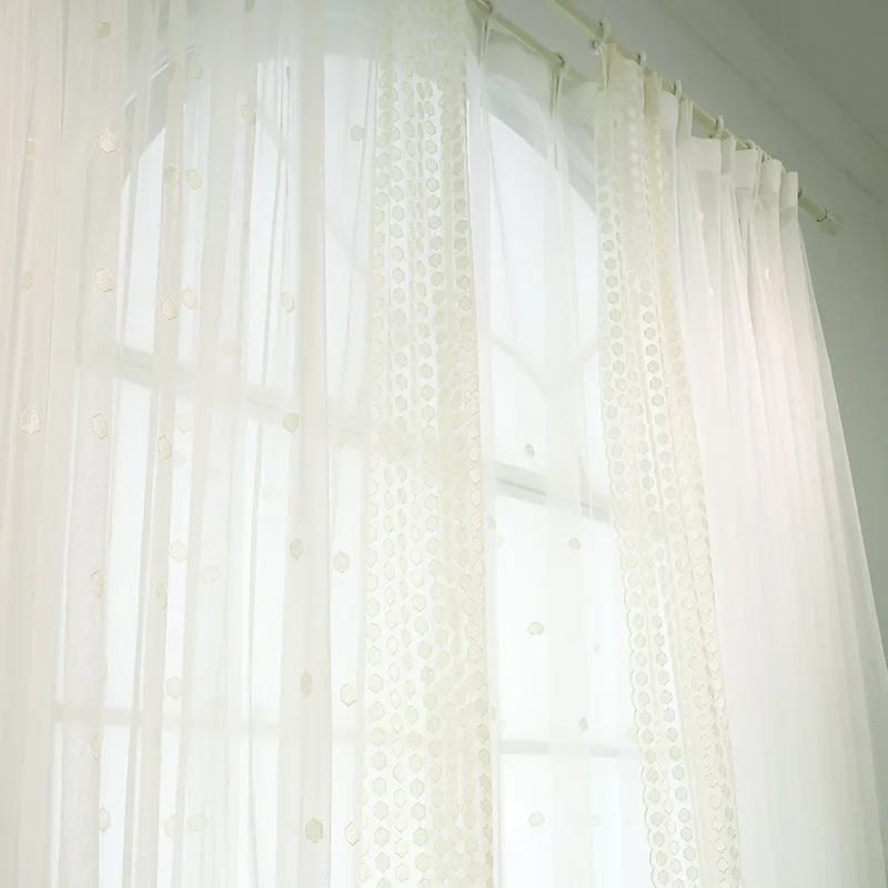 Floor To Ceiling Curtains for Living Dining Room Bedroom Window Embroidery Modern Minimalist Window Screen