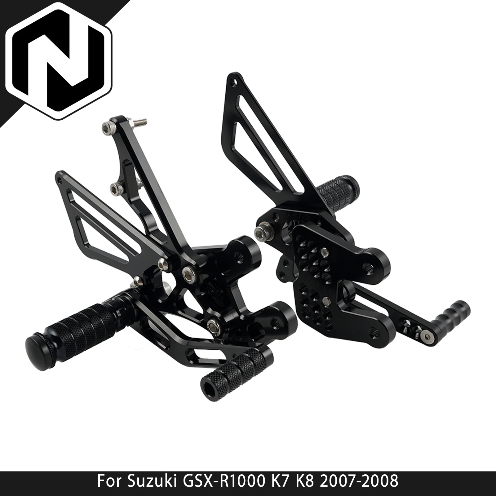 

NICECNC For Suzuki GSXR1000 GSX-R GSX R 1000 K7 K8 2007 2008 Motorcycle Adjustable Foot Pegs Footpeg Footrest Shift Rod