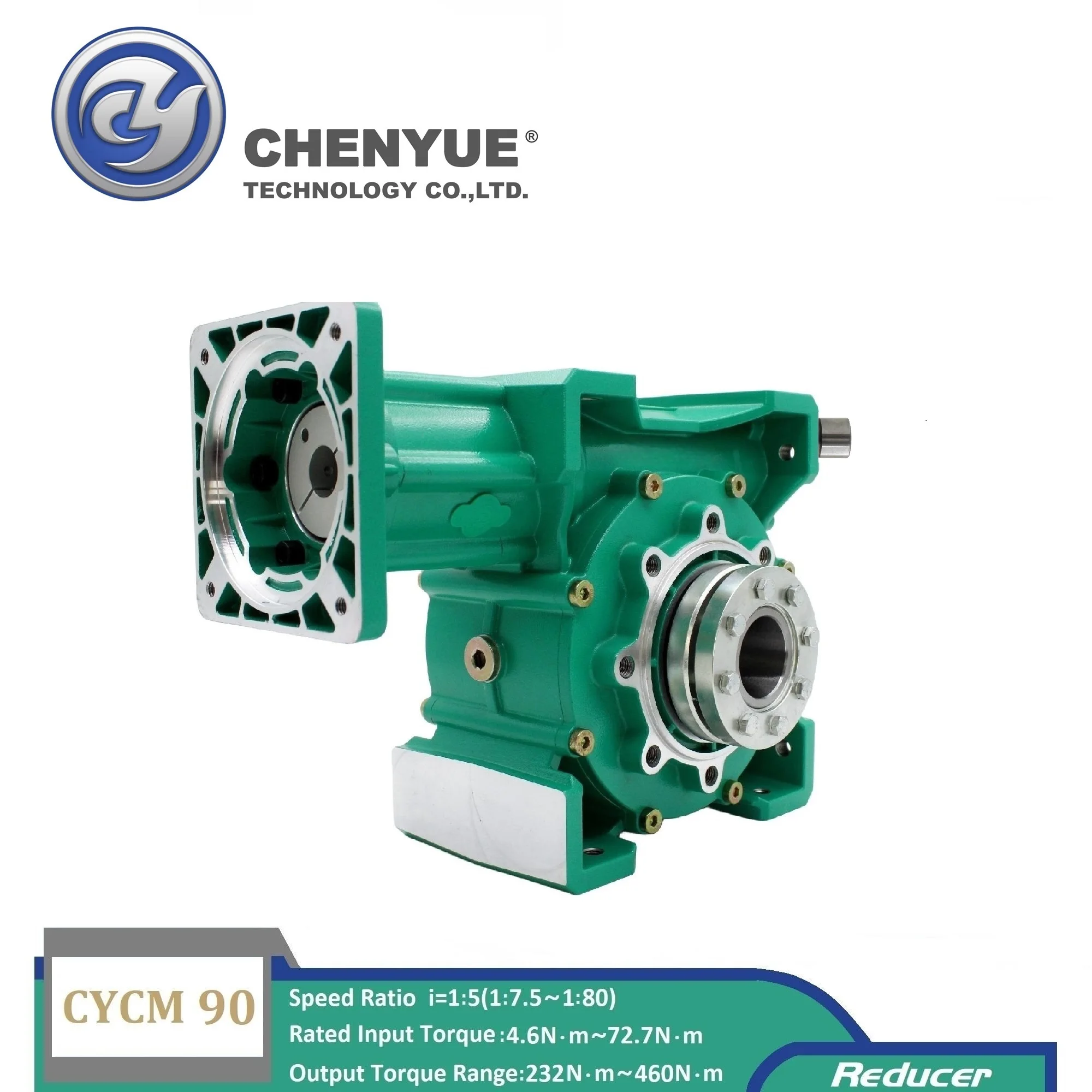 

CHENYUE High Precision 0.5-2 Arc minute Worm Gearbox Gear Reducer CYCM90-VS Input 19/20/22/24/28mm Output 40mm Ratio5:1/80:1