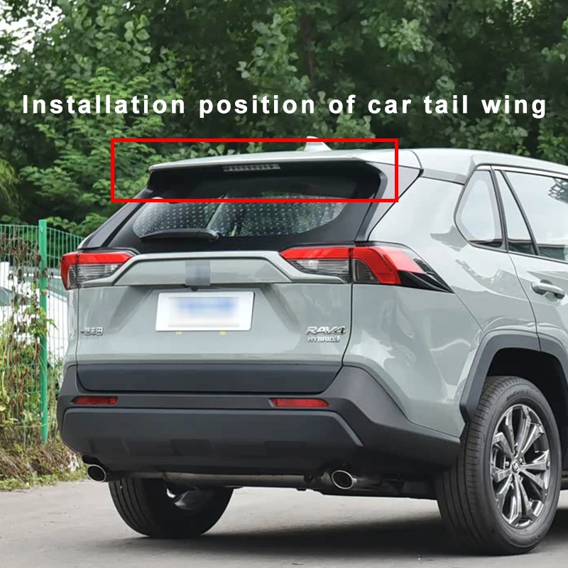 

Modified Car Exterior Accessories Spoiler Fixed Wing SUV Perforated Top Wing Hatchback Sports Tail For Toyota RAV4 2009-2023