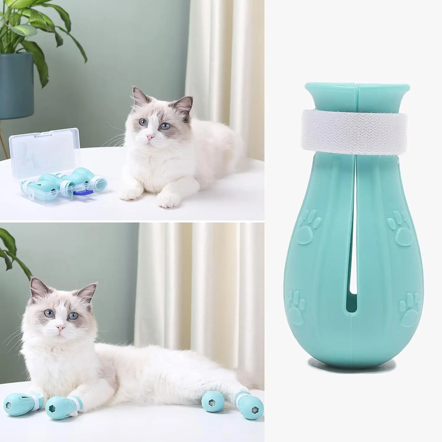 Cat Claw Protector Cat Shoes Cat Adjustable For Pet Bath Wash Boots Silicon Anti Scratch Cat Mittens Pet Grooming Supplies