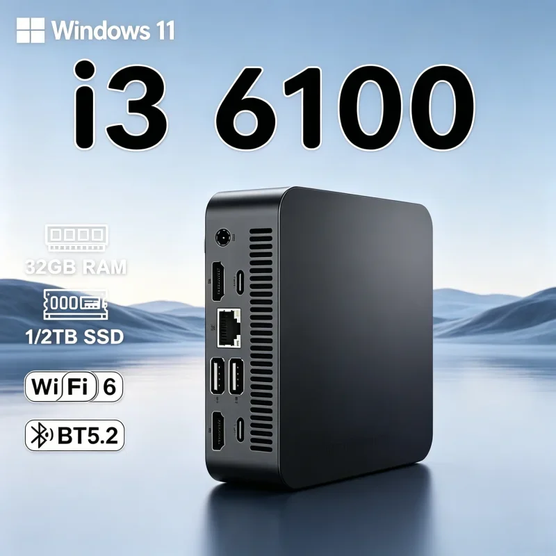 

Luxe Nifty MINI PC Windows 11 Pro Core I3 6100 32GB RAM 1TB 2TB SSD WIFI 6 BT5.2 4K HD Smart Household Gaming