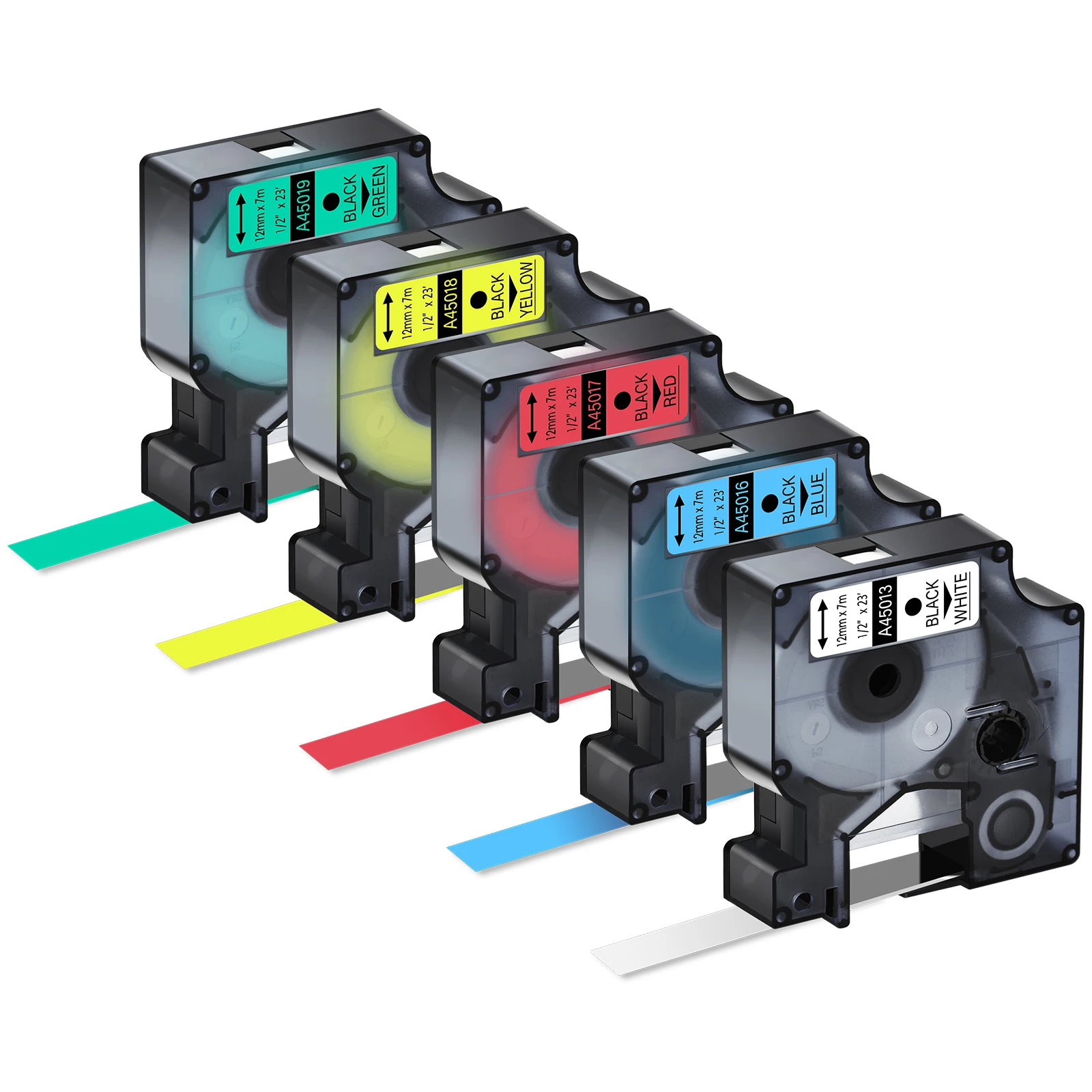 Cruxer 12mm Laminated Tape Compatible for Dymo D1 45013 45021 45010 for Label Manager 100 400 280 450D 220P Label Printer