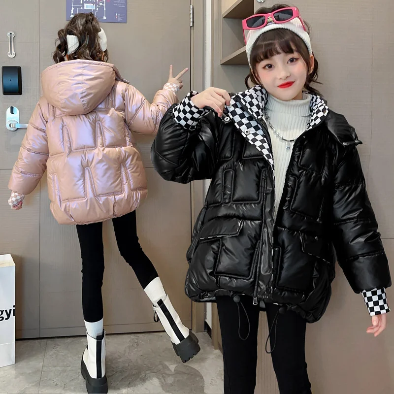 Girls Down Coat Jacket Cotton Windbreak Outwear 2023 Charming Warm Plus Thicken Velvet Winter Skiwear School Children's Clothing