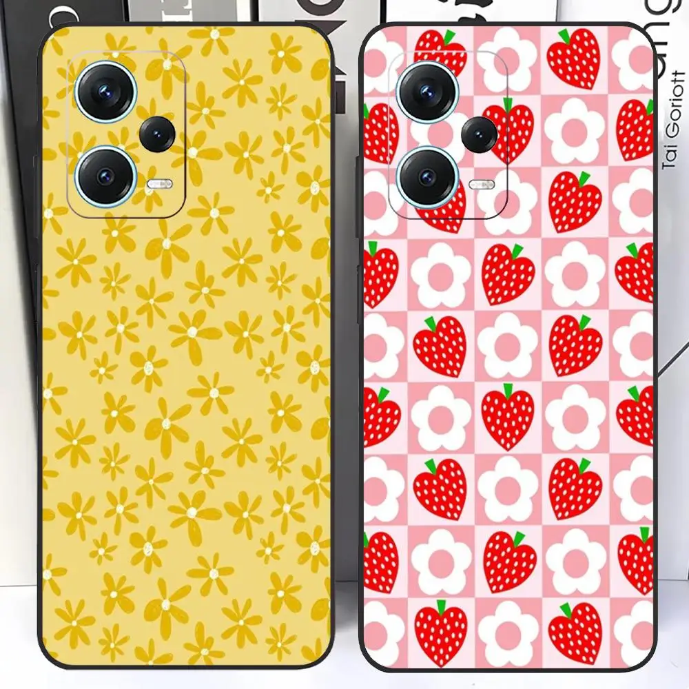 Cute daisy chrysanthemum Phone Case For Redmi Note 13 Pro Plus 12 11 A3X A1 A2 13C 12C Black Cases