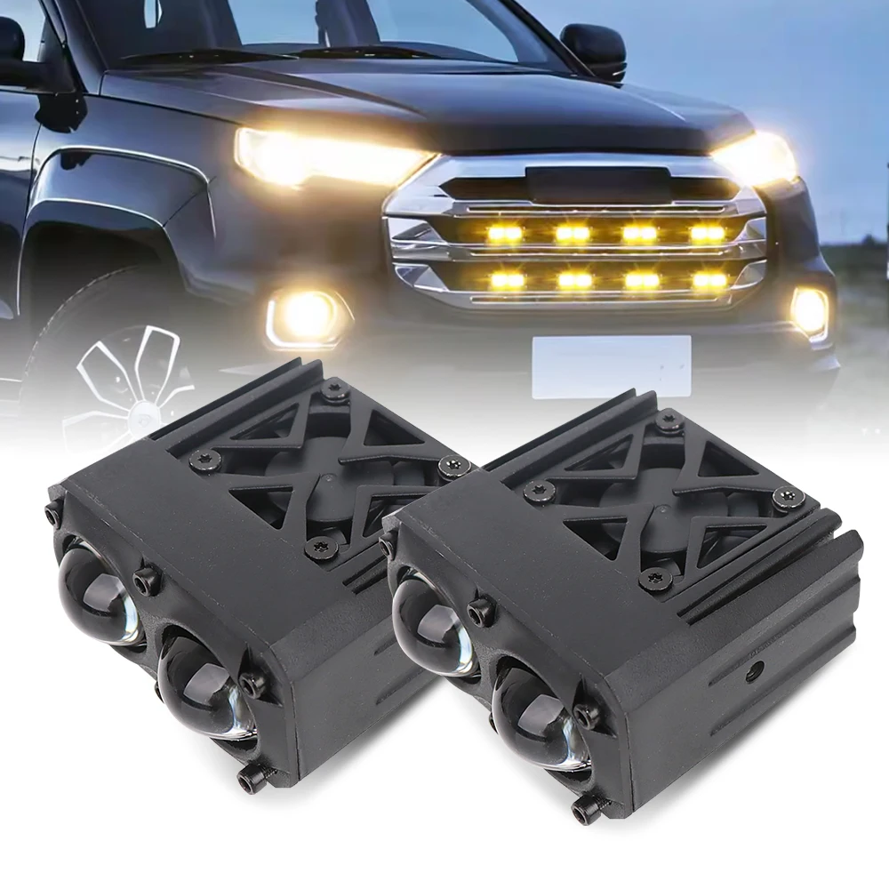 U29 45W Spot Beam Led Grille Light   Lens with Fan 9-30v White Yellow Dual Color Led Work Light for Car Truck Moto