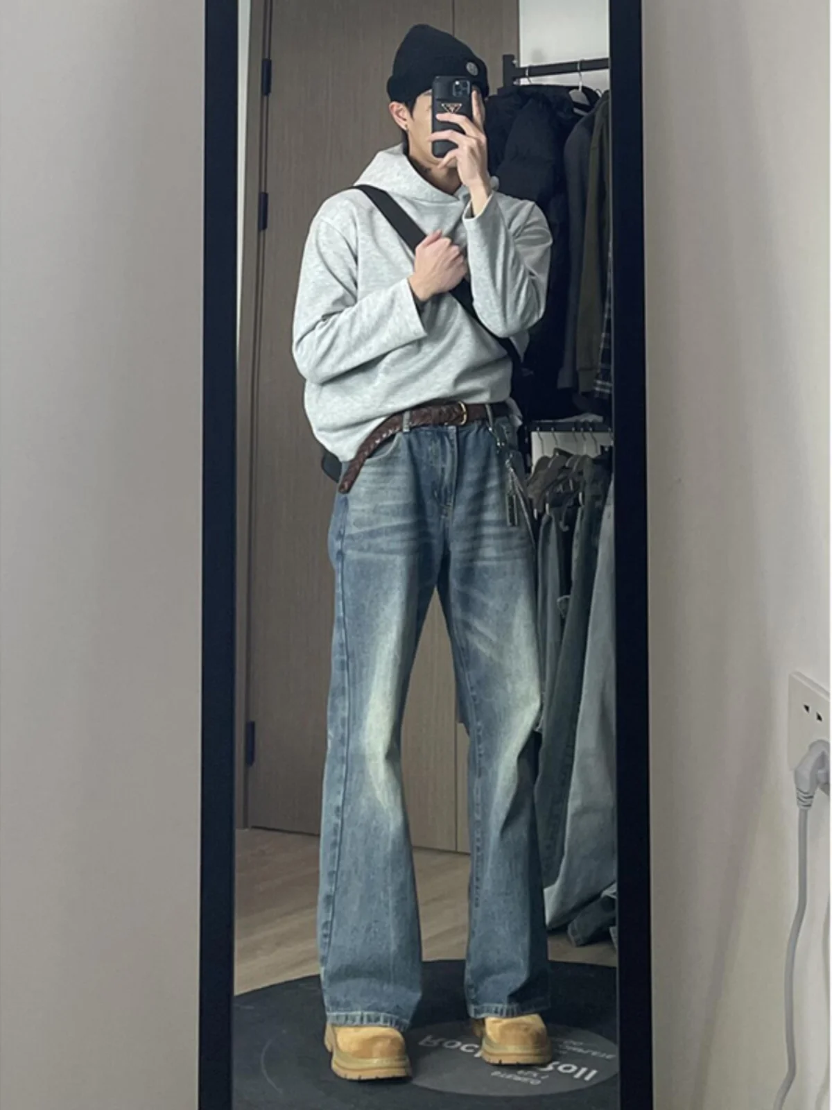 

Мужские джинсы Blue Bell Bot, американские широкие брюки с прямыми штанинами, молодежные модные брюки Cleanfit Knife