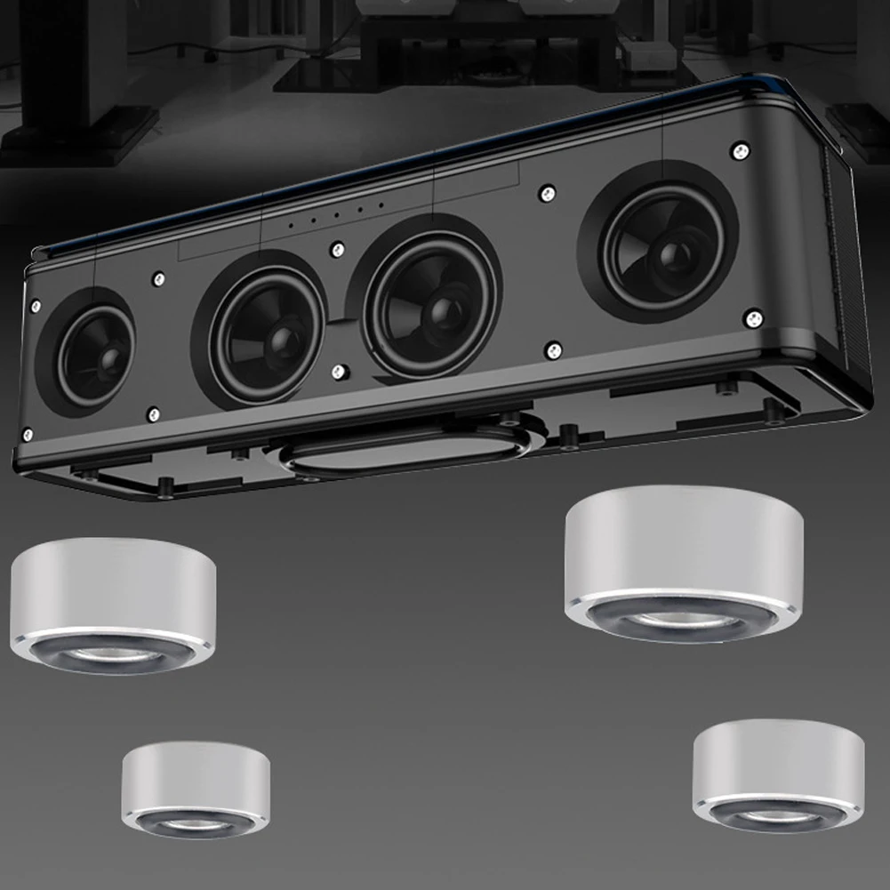4 Pcs Shock Absorbing Foot Pad Aluminum Alloy Speaker Fixing Feet Pad Isolation Absorb Shock Amplifier Base Feet for Speaker DAC