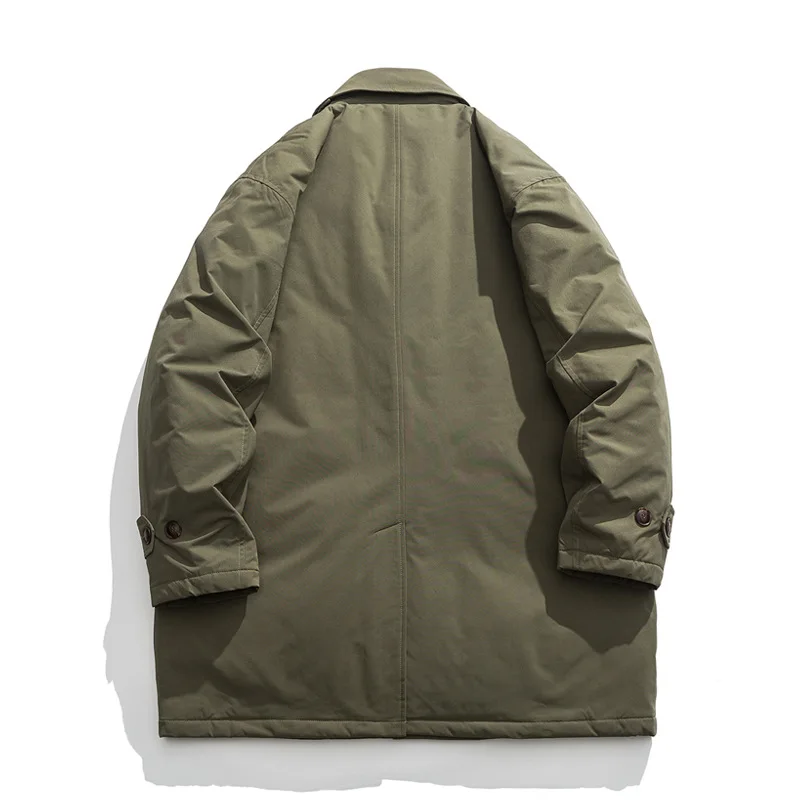 Японское ретро винтажное длинное рабочее пальто с карманами для мужчин и женщин, свободная толстая куртка в стиле милитари