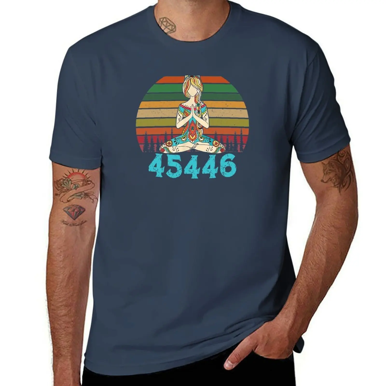 

45446 Beige AF 45% against 45 Yoga Namaste T-Shirt Plus Size Loose Fit T-Shirt