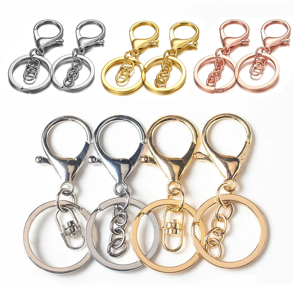 

5pcs/lot Metal Lobster Clasp Hooks 35x65MM Keychain Swivel Split Key Ring Clasp Plated Gold DIY Jewelry Making Findings Supplies