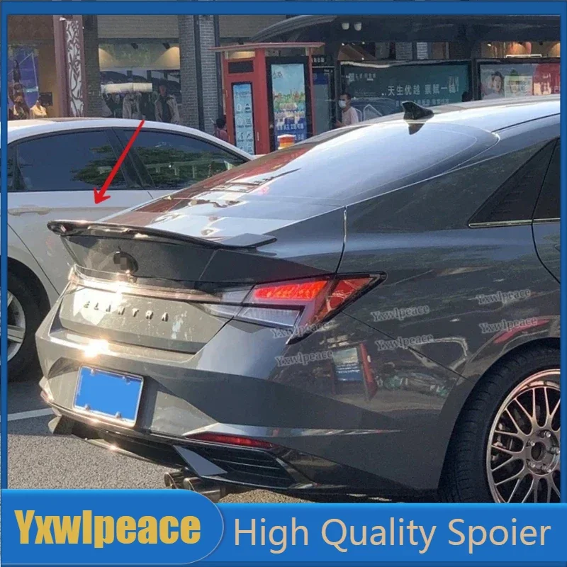 

For Hyundai Elantra Avante Spoiler CN7 2020-2023 ABS Plastic Car Tail Decoration Rear Trunk Lip Spoiler Car Accessories