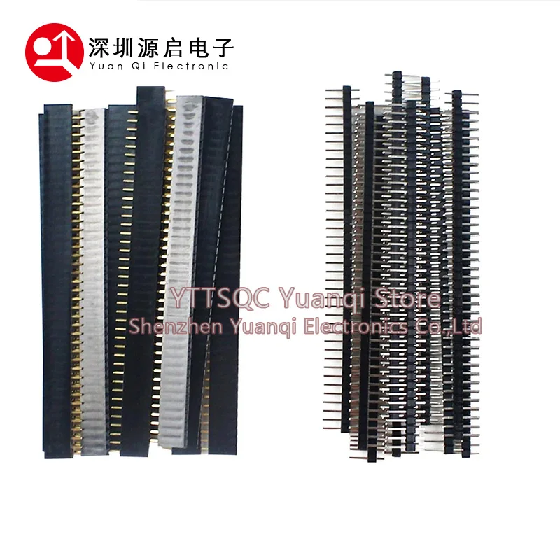 

10pcs Jst Connector Strip 40Pin 1x40 Single Row Male and Female 2.54 Breakable Pin Header Connector Strip for Arduino Black