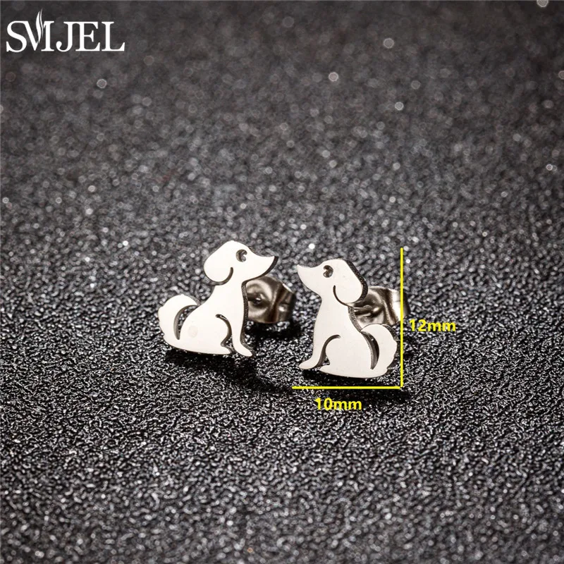 Cute Animal Earings Multiple Stainless Steel Cat Stud Earrings for Women Dog Paw Ear Studs Everyday Jewelry Pendientes Gift