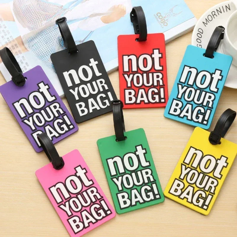 Cute Travel Accessories Luggage Tags Suitcase Fashion Creative Letter Not Your Bag Cartoon Style Silicon Portable Travel Label