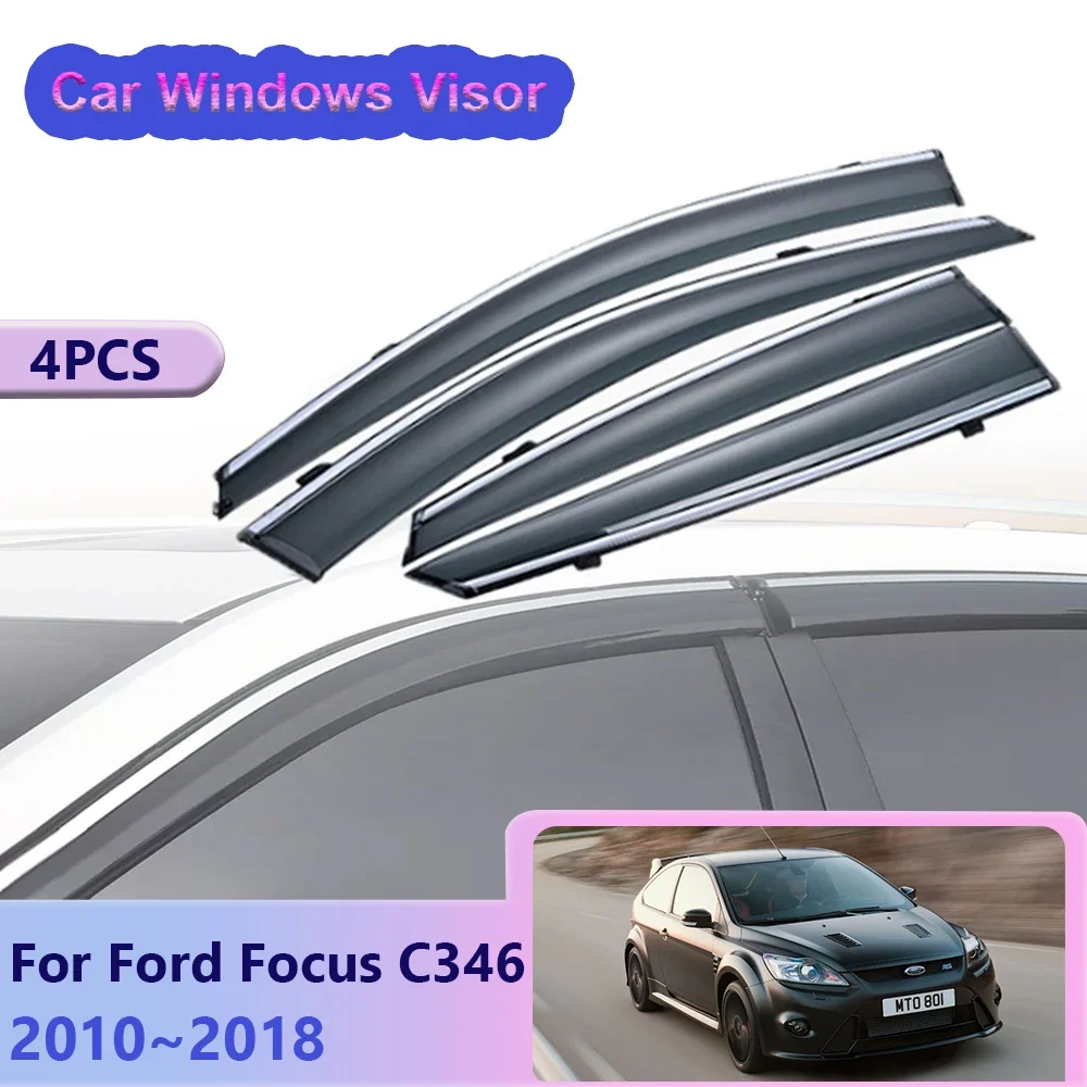 

Car Window Visor for Ford Focus C346 MK3 Hatchback 2010~2018 2016 Vent Smoke Cover Sun Rain Guard Deflector Exterior Accessories