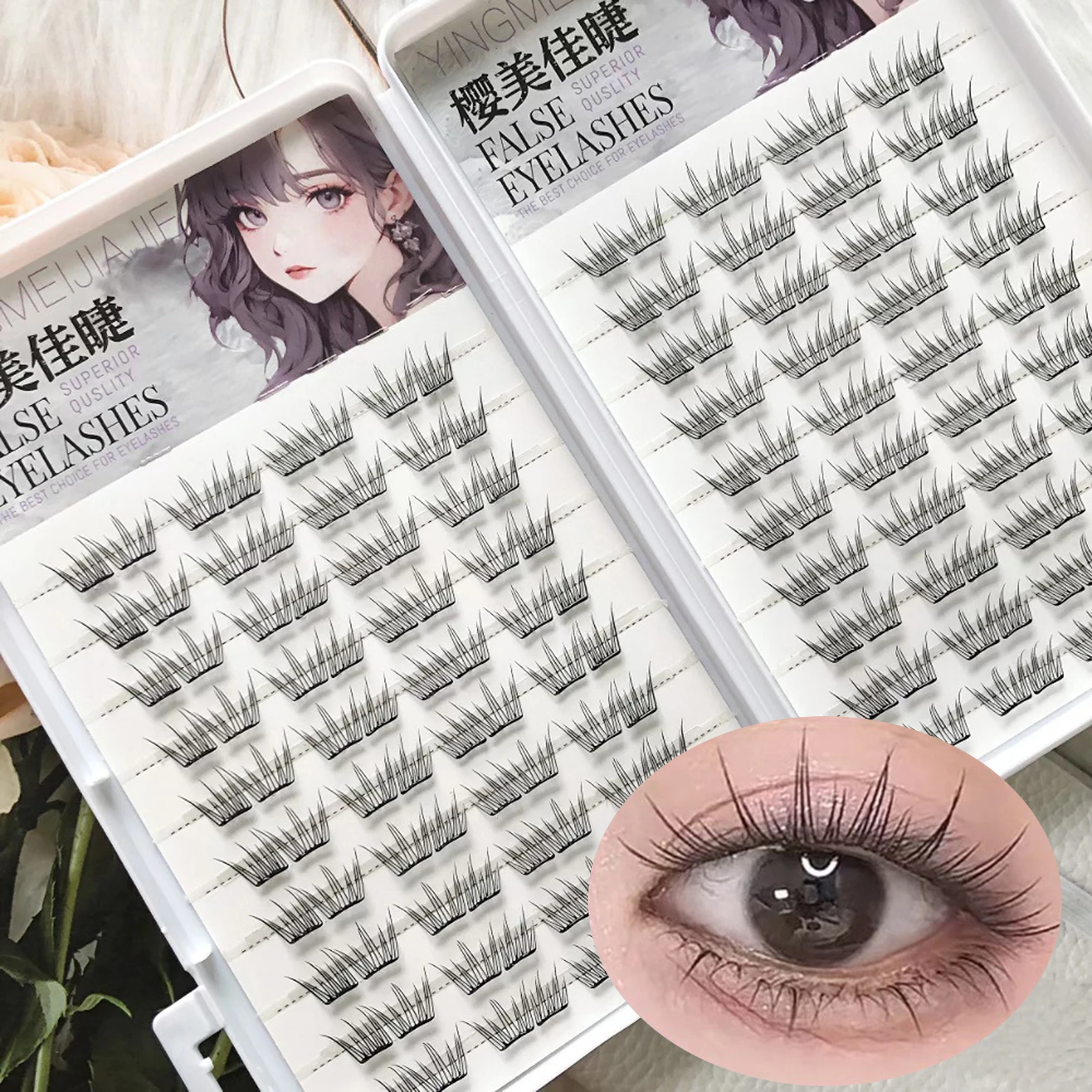 Sem cola borboleta cílios postiços naturais grossos longos mangá girassol extensão de cílios postiços para maquiagem diária ampliar seus olhos