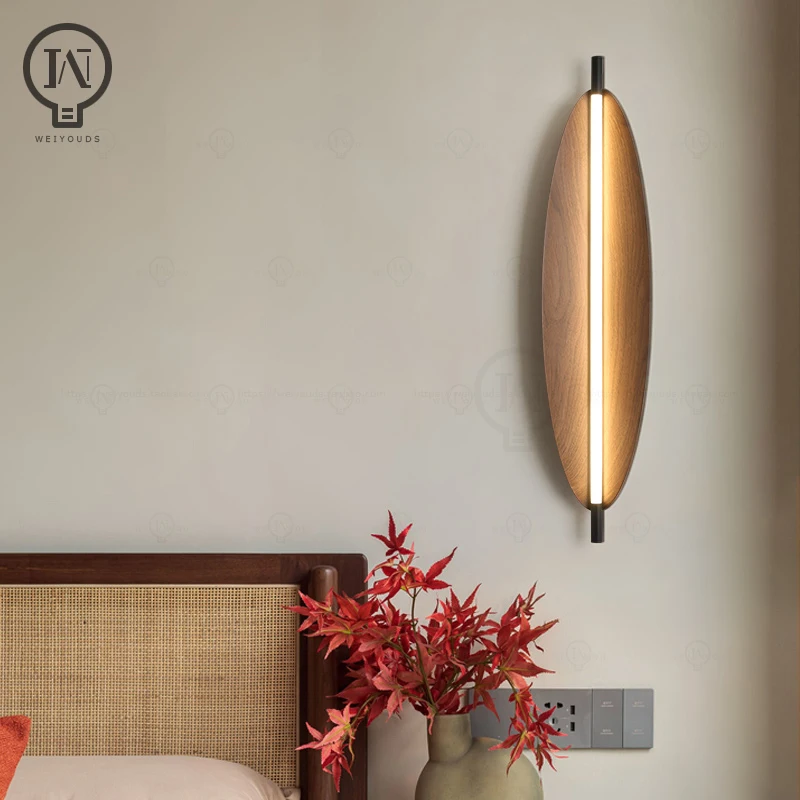 40/60/80/100cm Brown Metal Leaf Home Wall Light Parlor Bedroom Dining Aisle Sconce  Dropshipping Modern Lamp