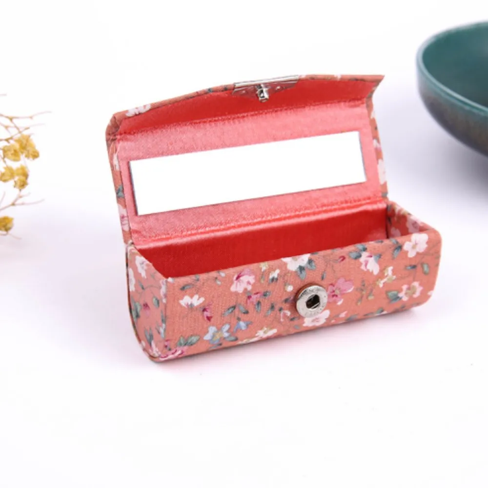 Vintage Jewelry Box with Mirror Chinese Style Floral Pattern Lipstick Box Portable Jewelry Organizer Box for Travel Wholesale